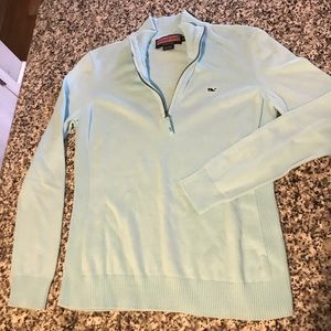 Vineyard Vines quarter zip light blue